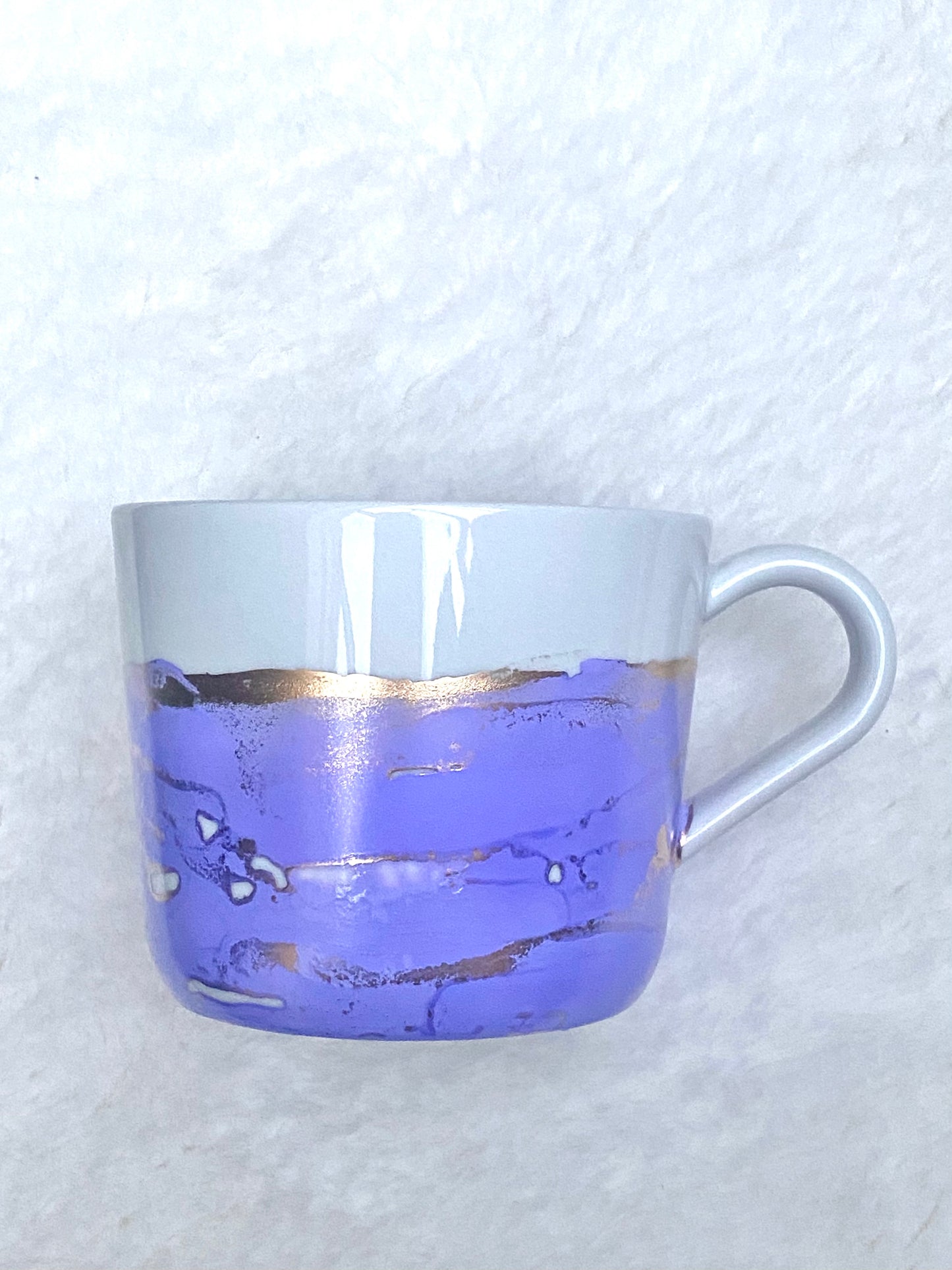 Hand-Painted Large White Porcelain Mug