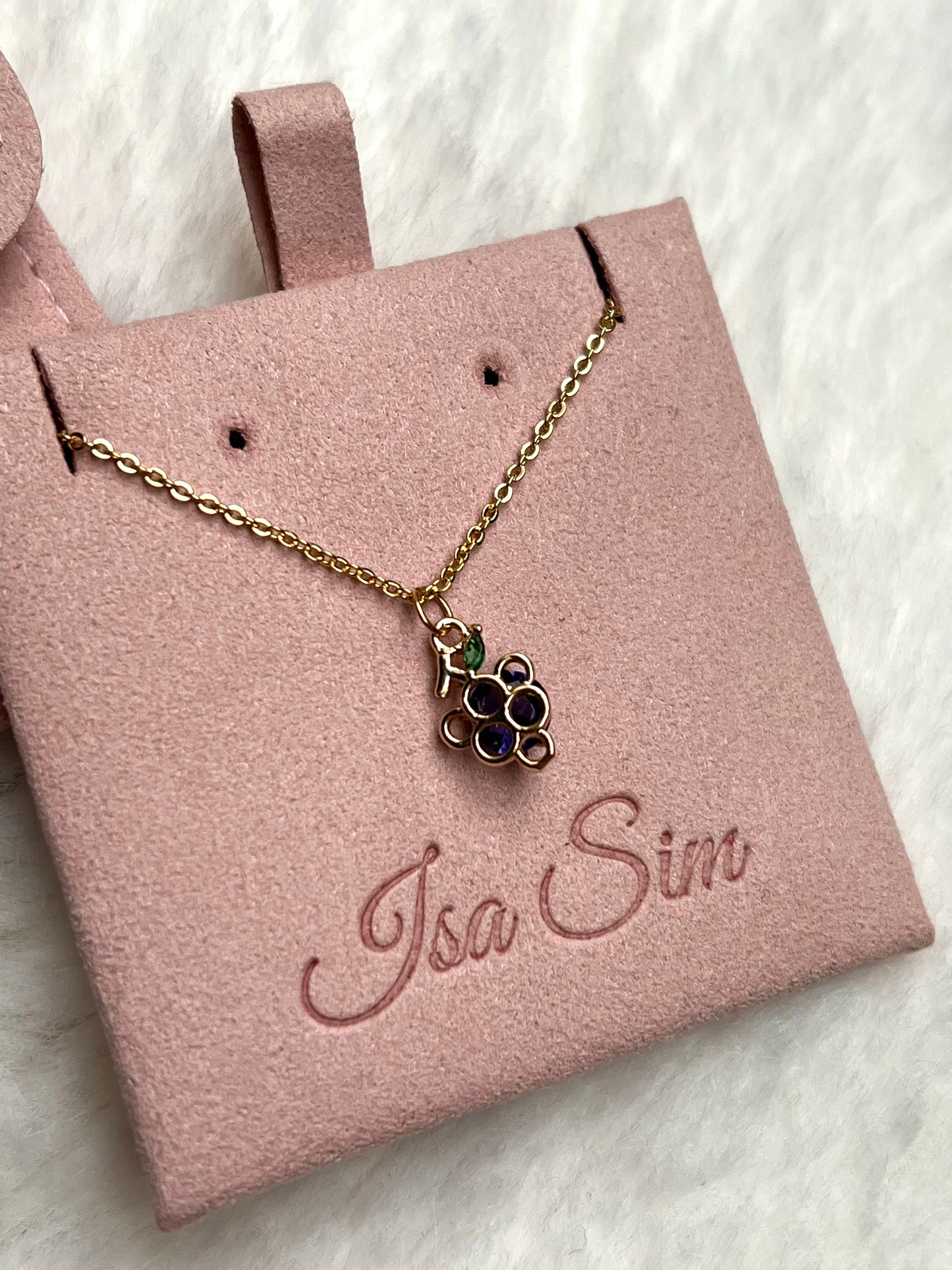 Fruity - 18K Gold Cz Grape Necklace