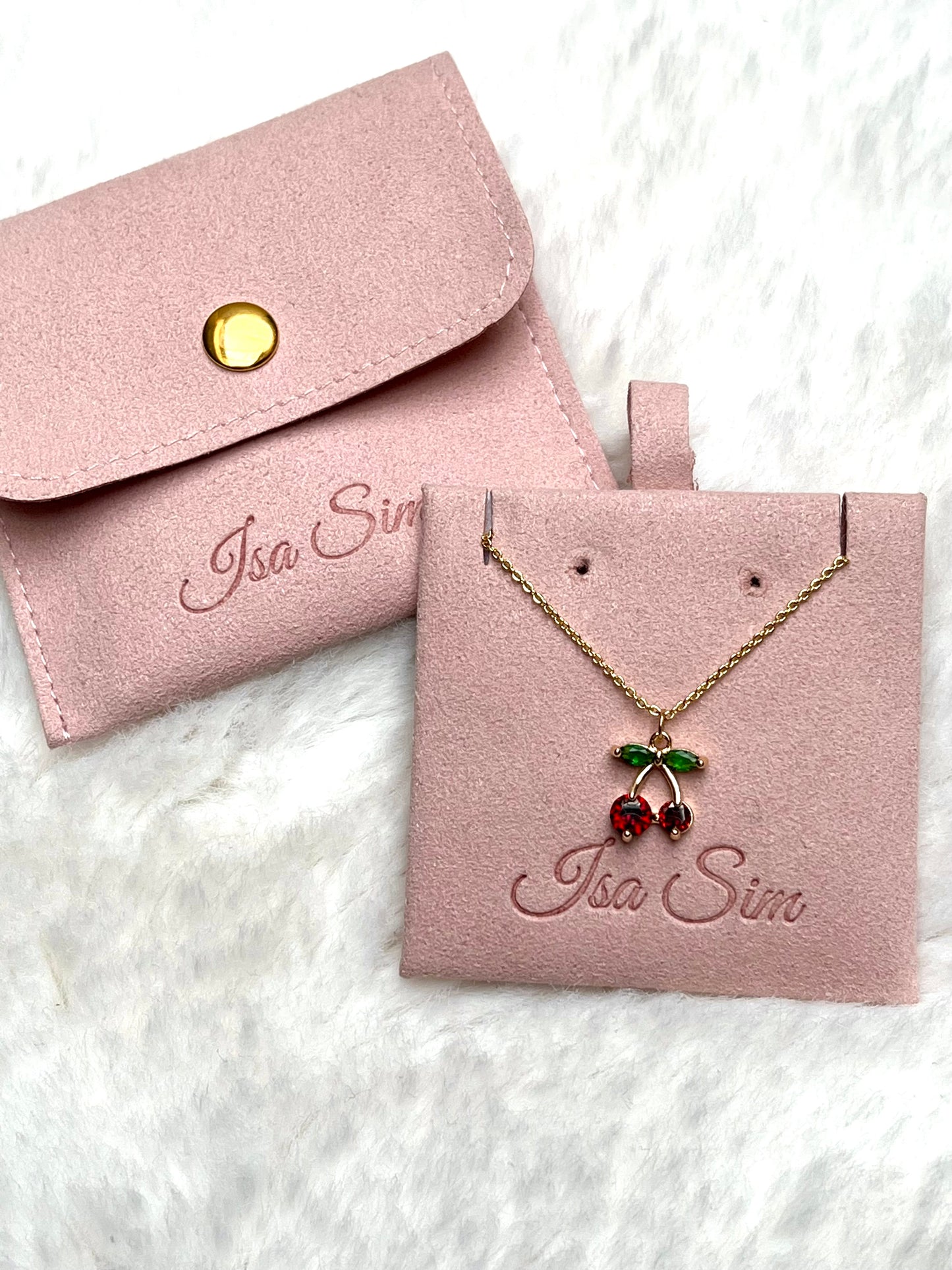 Fruity - 18K Gold Cz Cherry Necklace