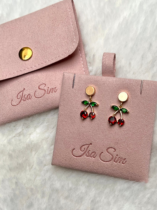 Fruity - 18K Gold Cz Cherry Earrings