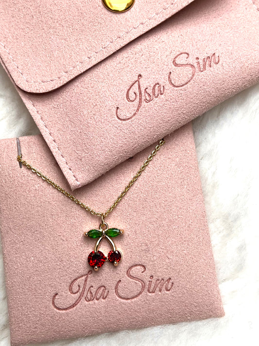 Fruity - 18K Gold Cz Cherry Necklace