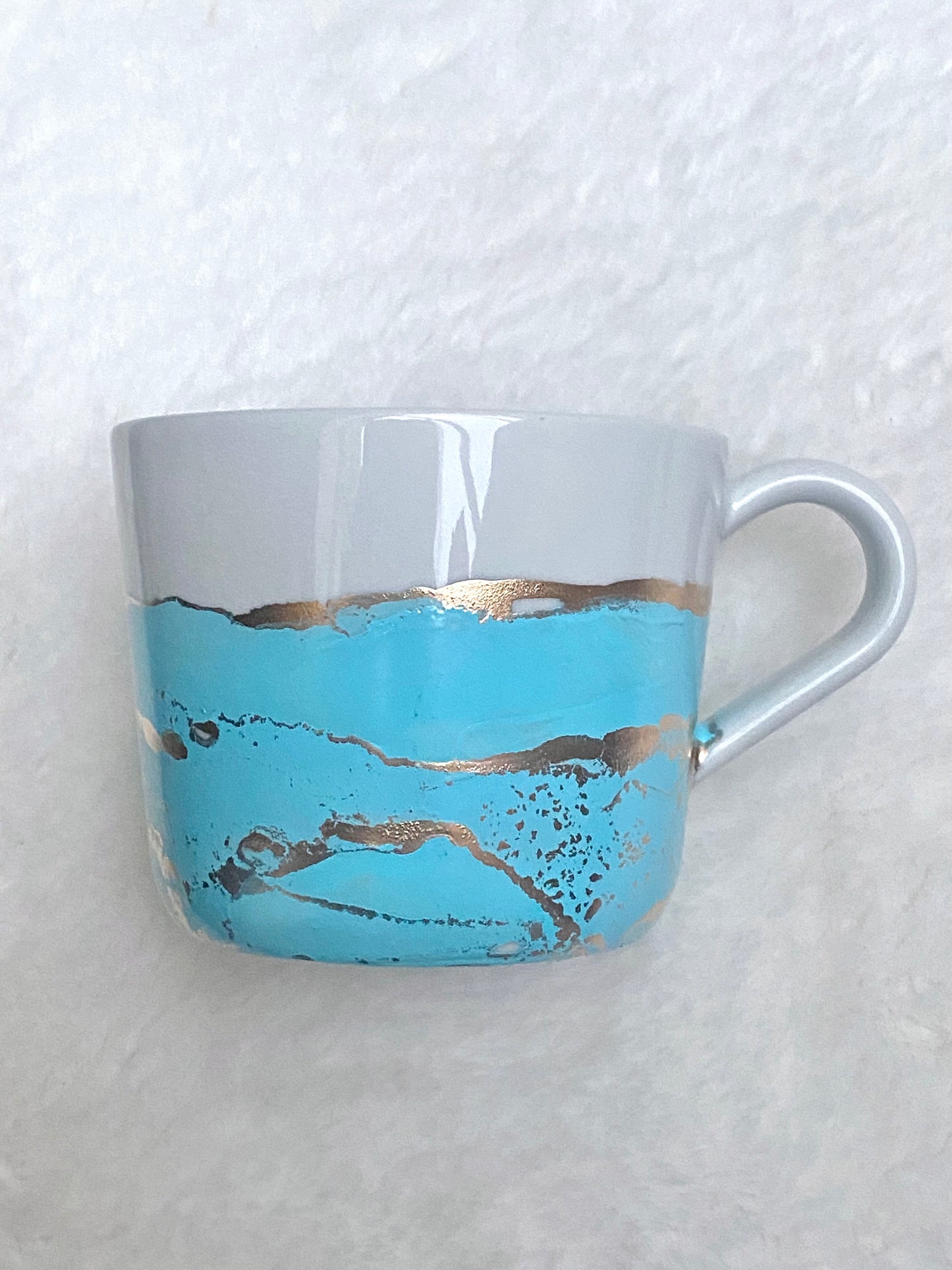 Hand-Painted Large White Porcelain Mug