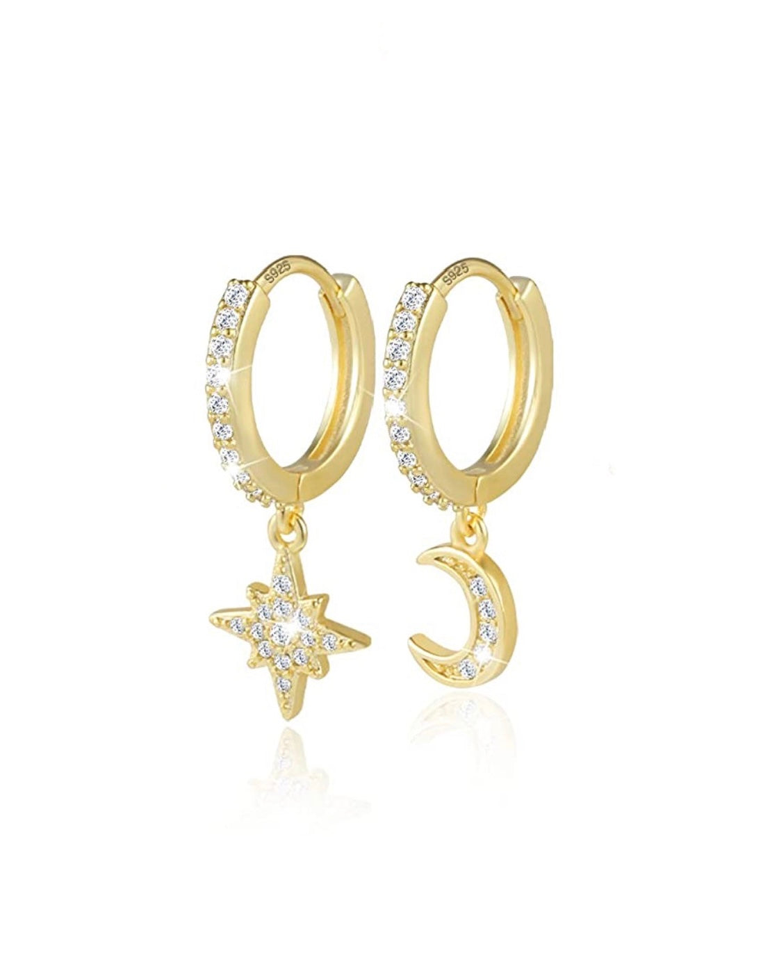 Celestial - 18K Gold Cz Hoops