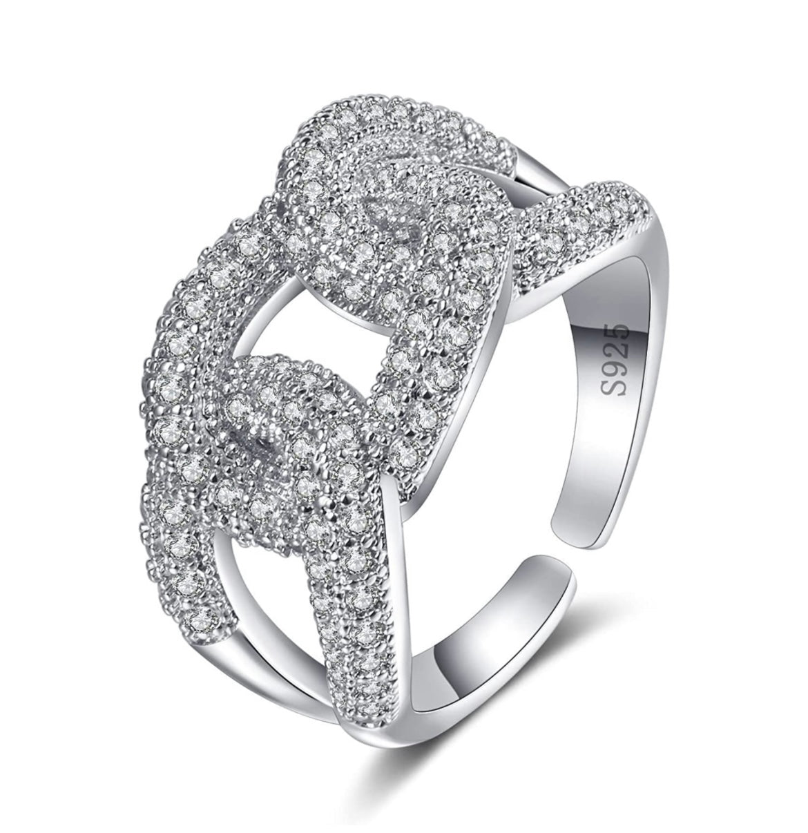 Diva - Adjustable Sterling Silver Cz Ring