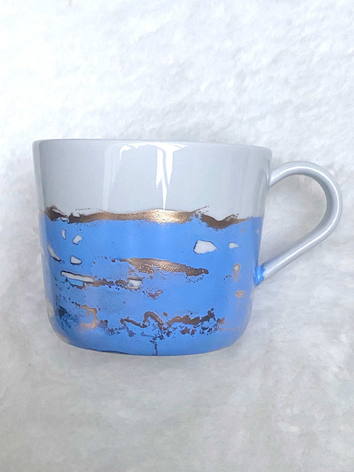 Hand-Painted Large White Porcelain Mug