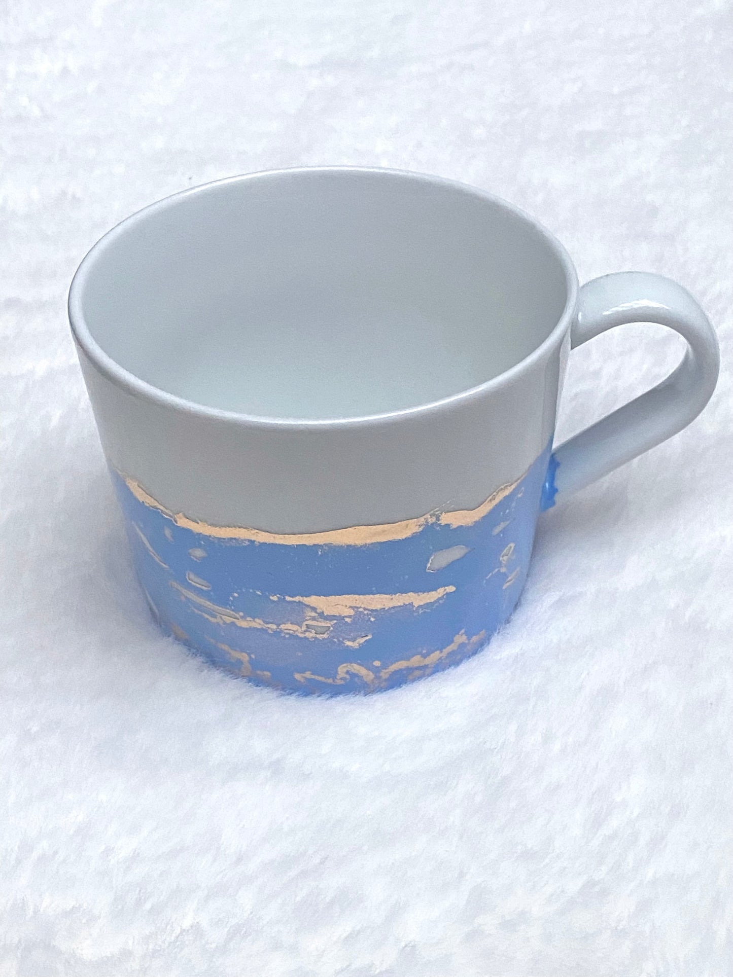 Hand-Painted Large White Porcelain Mug