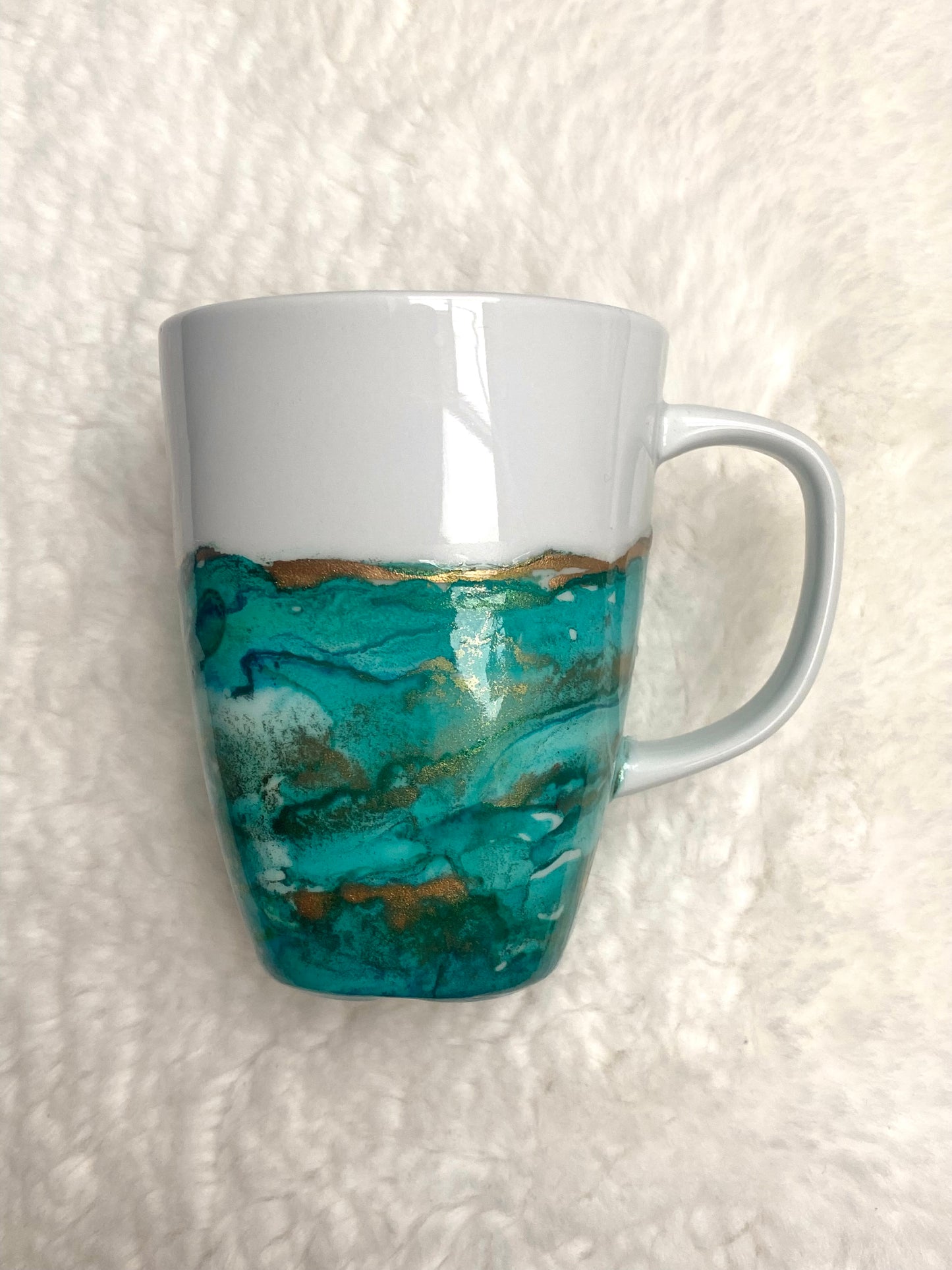 Hand-Painted White Porcelain Mug