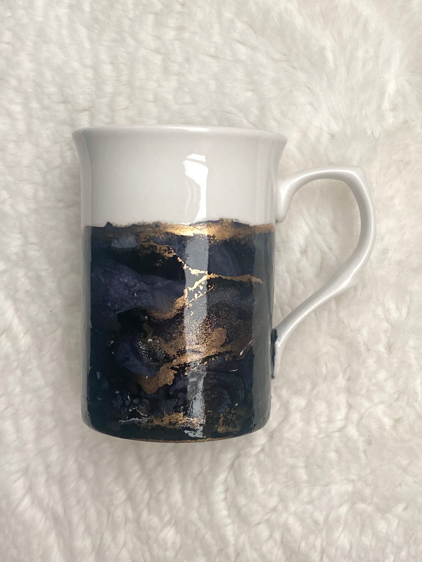 Hand-Painted White Bone China Mug