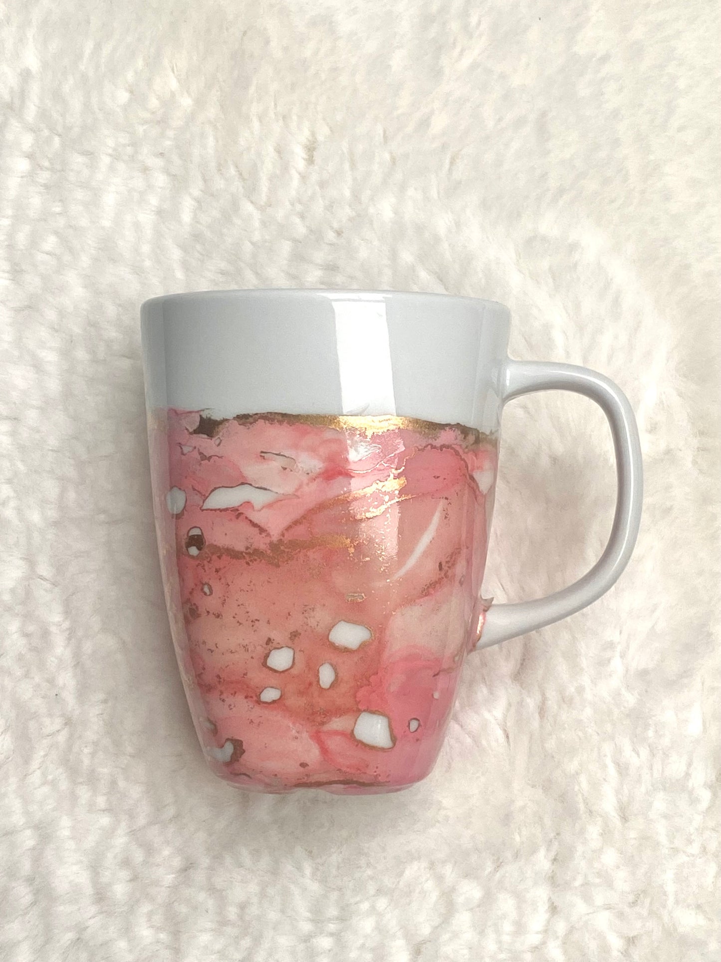 Hand-Painted White Porcelain Mug