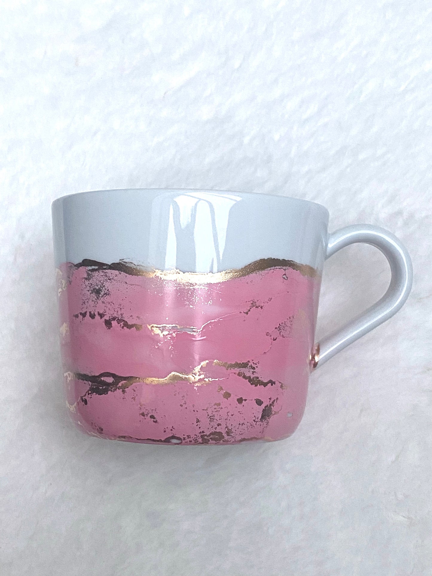 Hand-Painted Large White Porcelain Mug